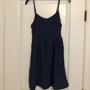 Navy blue polka dot dress from HM